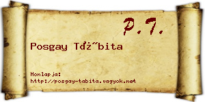 Posgay Tábita névjegykártya